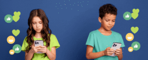 Kids on their phones watching short-form videos that impact their mental health.